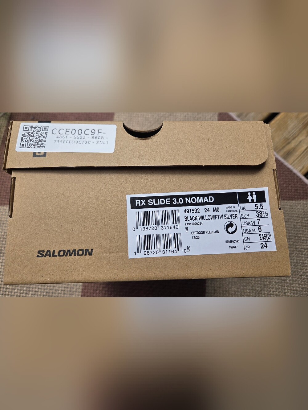 Salomon RX SLIDE 3.0 NOMAD IN Black/Willow/Ftw Silver.  Womens 7, Fits Like An 8 - Picture 6 of 10